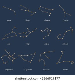 zodiac constellation set, vector illustration