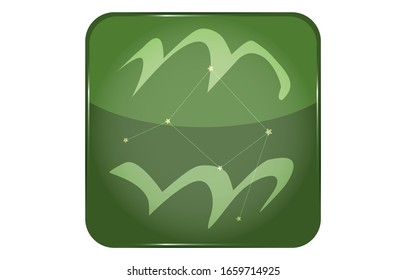 　12 zodiac constellations: Aquarius: green