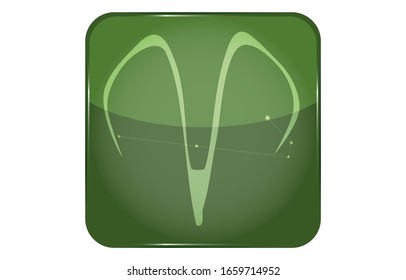 　12 zodiac constellations: Aries: green