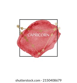 Zodiac constellations - Capricorn. Horoscope line symbols on white background.