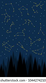 Zodiac constellations illustration