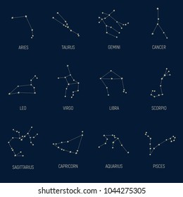 Zodiac constellations illustration