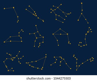 Zodiac constellations illustration