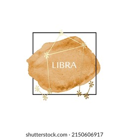 Zodiac constellations - Libra. Horoscope line symbols on white background.