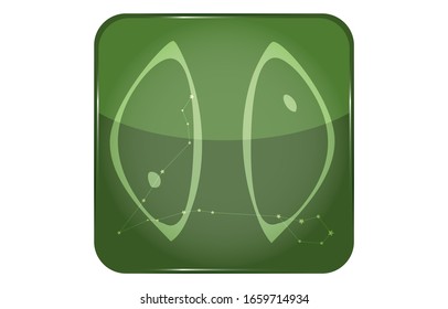 　12 zodiac constellations: Pisces: green