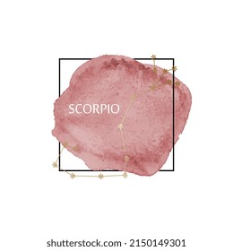 Zodiac constellations - SCORPIO. Horoscope line symbols on white background.