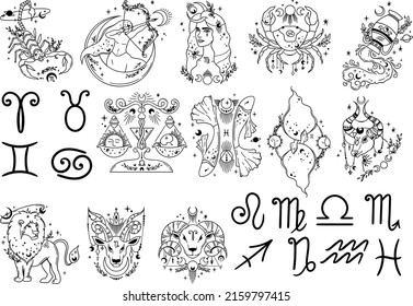 Zodiac Constellations and Signs bundle