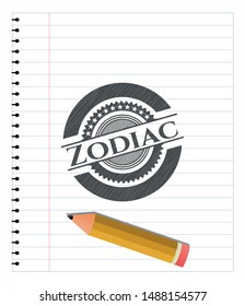 Zodiac drawn with pencil strokes. Vector Illustration. Detailed.