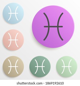 Zodiac Fish Jupiter badge color set. Simple glyph, flat vector of web icons for ui and ux, website or mobile application