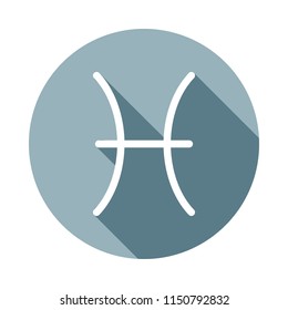 Zodiac Fish Jupiter icon in Flat long shadow. One of web collection icon can be used for UI/UX