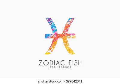 zodiac fish logo. Fish symbol logo. Creative logo