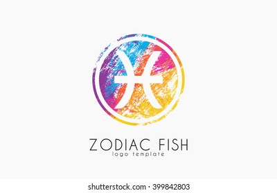 zodiac fish logo. Fish symbol logo. Creative logo