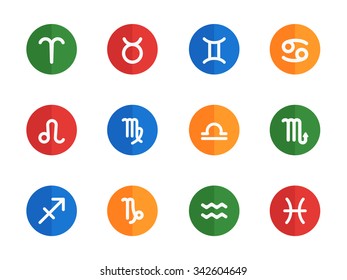 zodiac flat icons for media