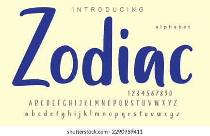 Zodiac font. Elegant alphabet letters font and number. Classic Copper Lettering Minimal Fashion Designs. Typography fonts regular uppercase and lowercase. vector illustration