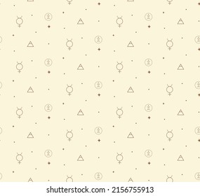 Zodiac Gemini Background Seamless Pattern. Mystic Spiritual Astrology Signs