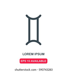 Zodiac gemini symbol icon vector