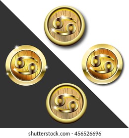 Zodiac Gold badge Cancer (crab)