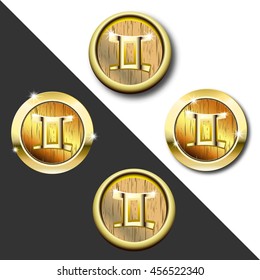 Zodiac Gold badge Gemini (twins)