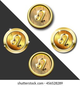 Zodiac Gold badge Leo (lion)