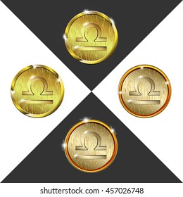Zodiac Gold coin Libra (scales)