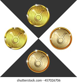 Zodiac Gold coin Taurus (bull)