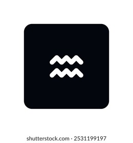 Zodiac horoscope. Aquarius astrological icon symbol. Stylized star sign esoteric. Simple line vector illustration.