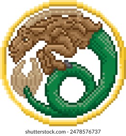 A zodiac horoscope or astrology Capricorn sign in a retro video game arcade 8 bit pixel art style