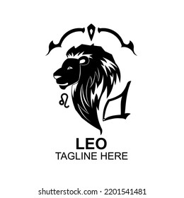 Zodiac horoscope astrology logo vector in black and white silhouette modern design. Elegant symbol and aesthetic icon template.