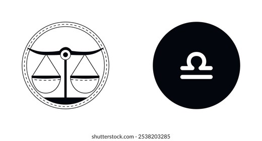 Zodiac horoscope. LIBRA astrological icon symbol. Stylized star sign esoteric. Simple line vector illustration.