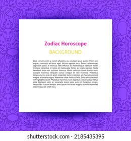 Zodiac Horoscope Paper Template. Vector Illustration of Outline Design.