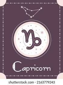 Zodiac horoscope sign Capricorn with constellation