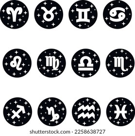 Zodiac horoscope signs SVG Vector