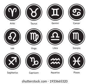 Zodiac horoscope signs vector illustrations. - Shutterstock ID 1933665320