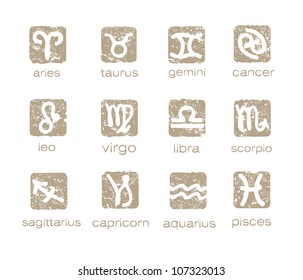 zodiac horoscope signs vector set