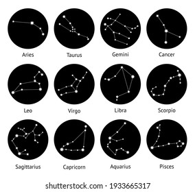 Zodiac horoscope star signs vector illustrations.