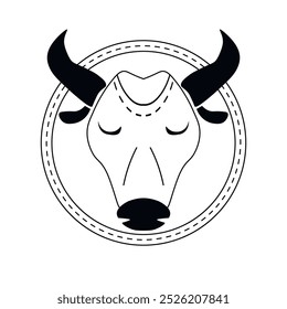 Horóscopo del zodiaco. Símbolo de icono astrológico de Tauro. Signo de estrella estilizado esotérico. Ilustración vectorial de línea simple.