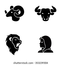Zodiac and Horoscope vector icons