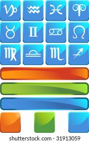 Zodiac Icon Blue Set