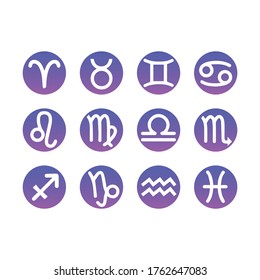 Zodiac icon collection, logo symbol