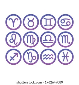 Zodiac icon collection, logo symbol