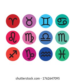 Zodiac icon collection, logo symbol