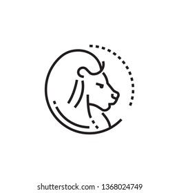 Zodiac icon. Lion zodiac icon. Leo zodiac sign.  Astrology sign. Fifth zodiac icon.