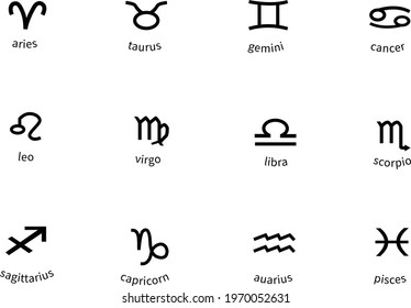 zodiac icon on white background. astrology sign. horoscope symbol. flat style. 
