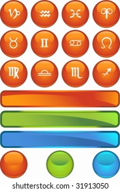 Zodiac Icon Round Set