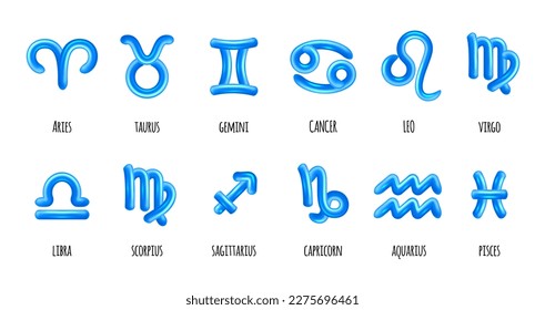 Zodiac icon set. A set of horoscope and astrology symbols. Vector illustration