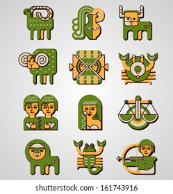 Zodiac icon set. Horoscope vector sign