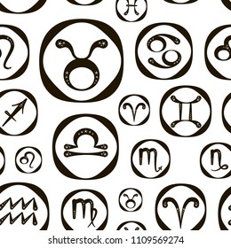 Zodiac icon set vector pattern. Horoscope set. Vector illustration, EPS 10