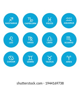 zodiac icon set vector sign symbol