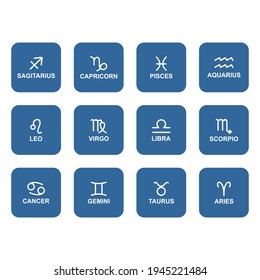 zodiac icon set vector sign symbol