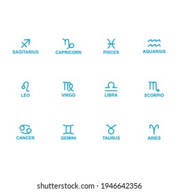 zodiac icon set vector sign symbol